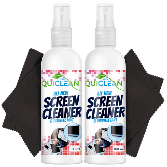 Quiclean™ Tv Cleaning Spray for led tv and Camera Cleaning kit | Screen Cleaner Spray | Included 2 Lens Cleaning Cloth for Specs | 100X2 ml