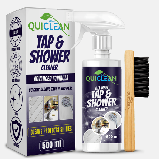 Quiclean Tap & Shower Cleaner for Bathroom Fittings, Tiles and Kitchen 500ML | lime scale remover | hard water stain remover for Taps, Showers & Tiles | Pack of 1