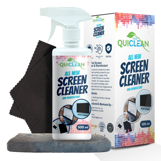 Quiclean™ Screen & Lens Cleaner 500 ml with Microfiber Cloth & Lens Cleaning Cloth