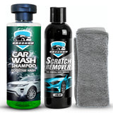 Groommm Car Wash Shampoo & Scratch Remover (250ML x 2) With Microfiber Cloth.