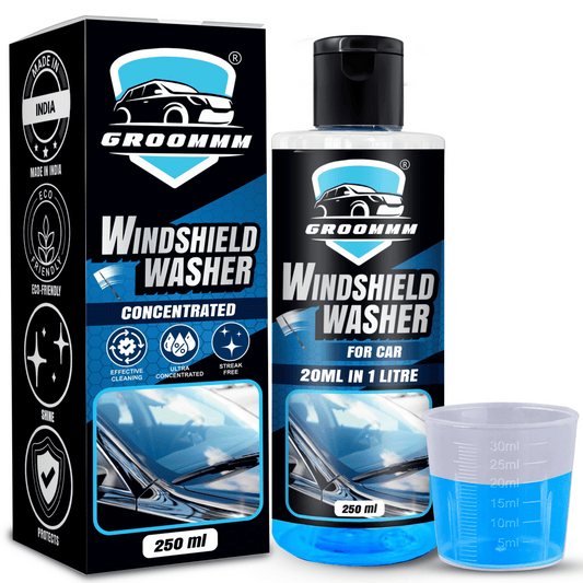 Groommm Windshield Washer Fluid For Car 250ML | Highly Concentrated-( 20ML in 1 L Water Tank)