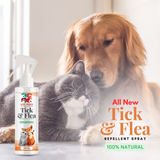 Just Paws™ Tick and Flea Repellent Spray for All Pets | Tick and Flea Remover for Dogs and Cats