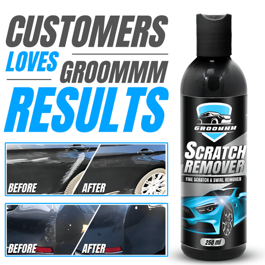 Groommm™ Car Scratch Remover Kit with Microfiber Cloth - Paint-Safe Formula for All Cars | White Car Body Scratch Repair Rubbing Compound | 250ml