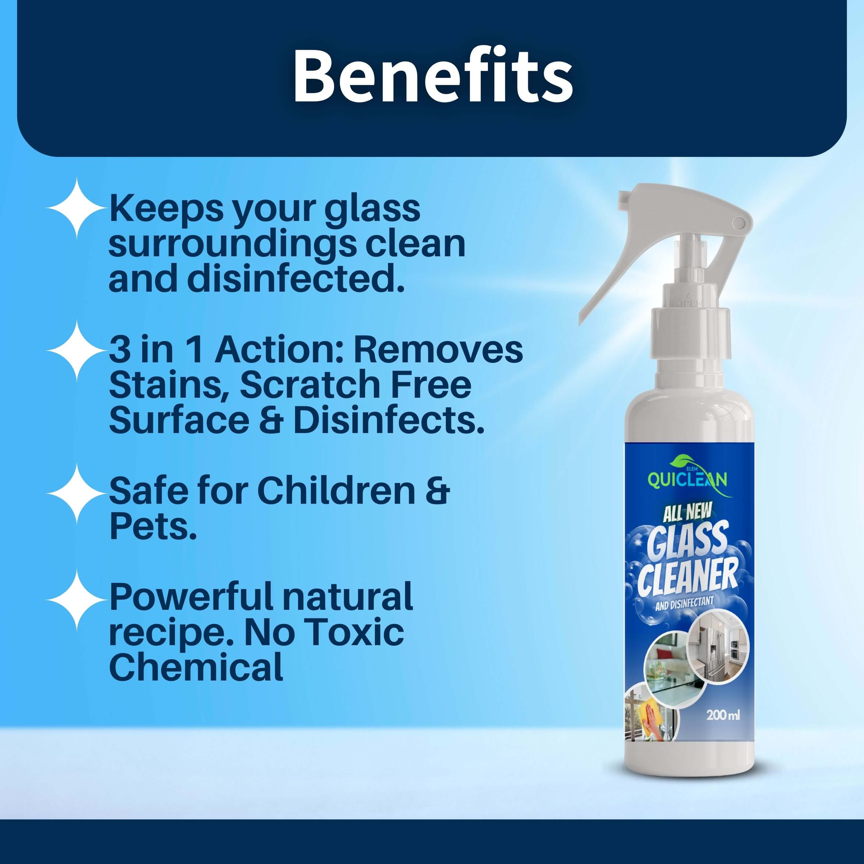 QUICLEAN™ Glass Cleaner Spray  -200ml