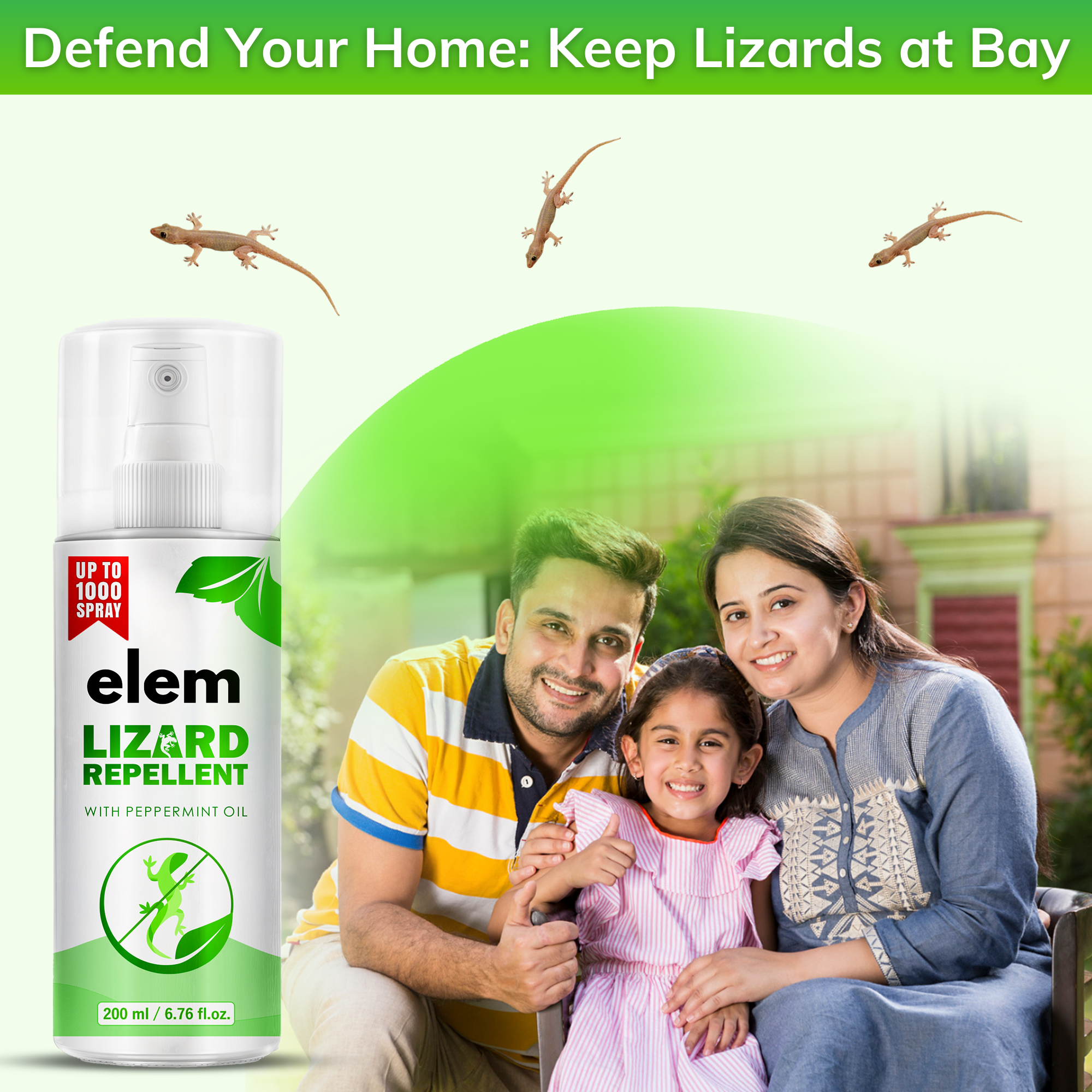 Elem™ Lizard Repellent spray for home 200ml | 100% Natural Lizard spray | Safe for Kids & adults | Pack of 1