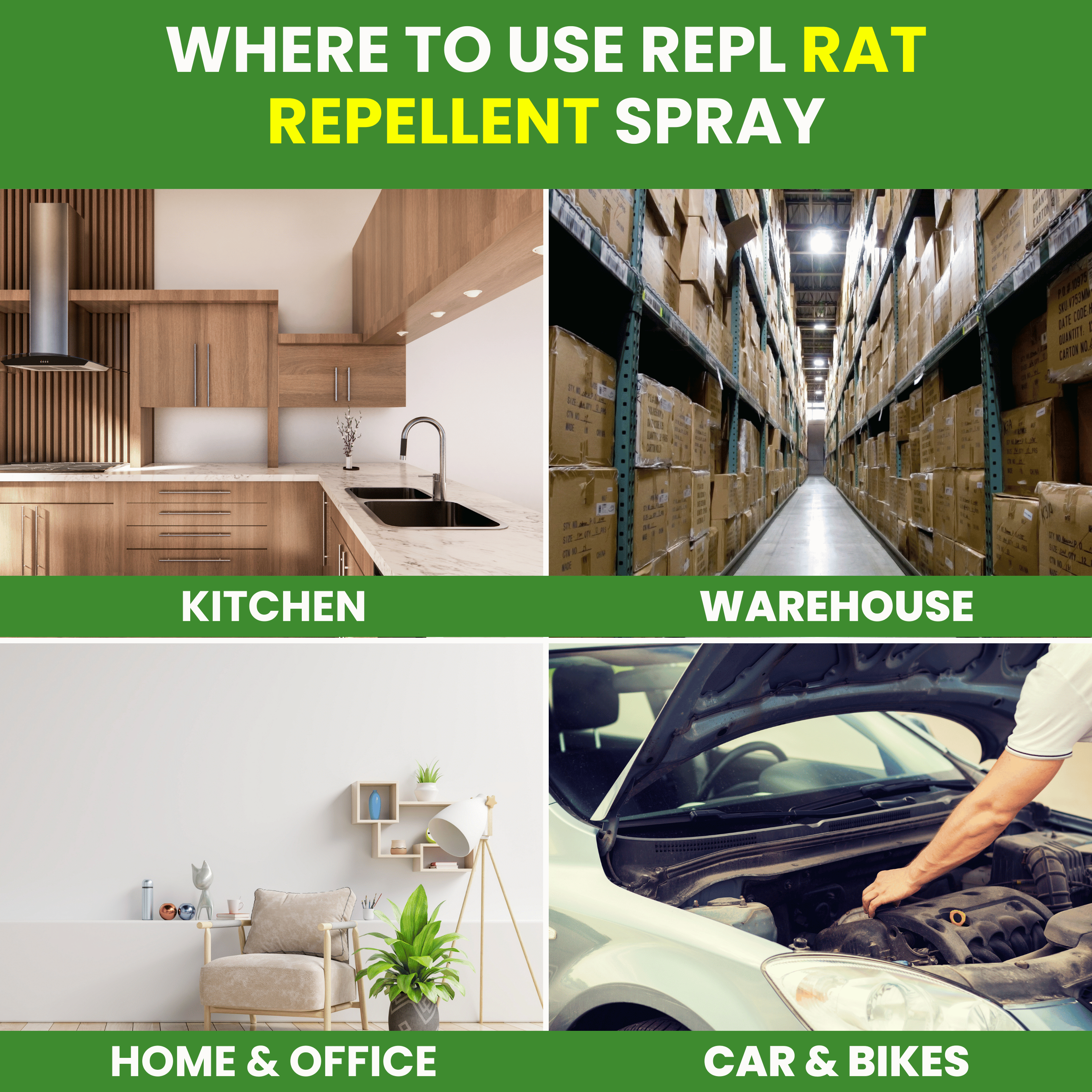 REPL™ Herbal Rat Repellent Spray for Home & Car - 250ml