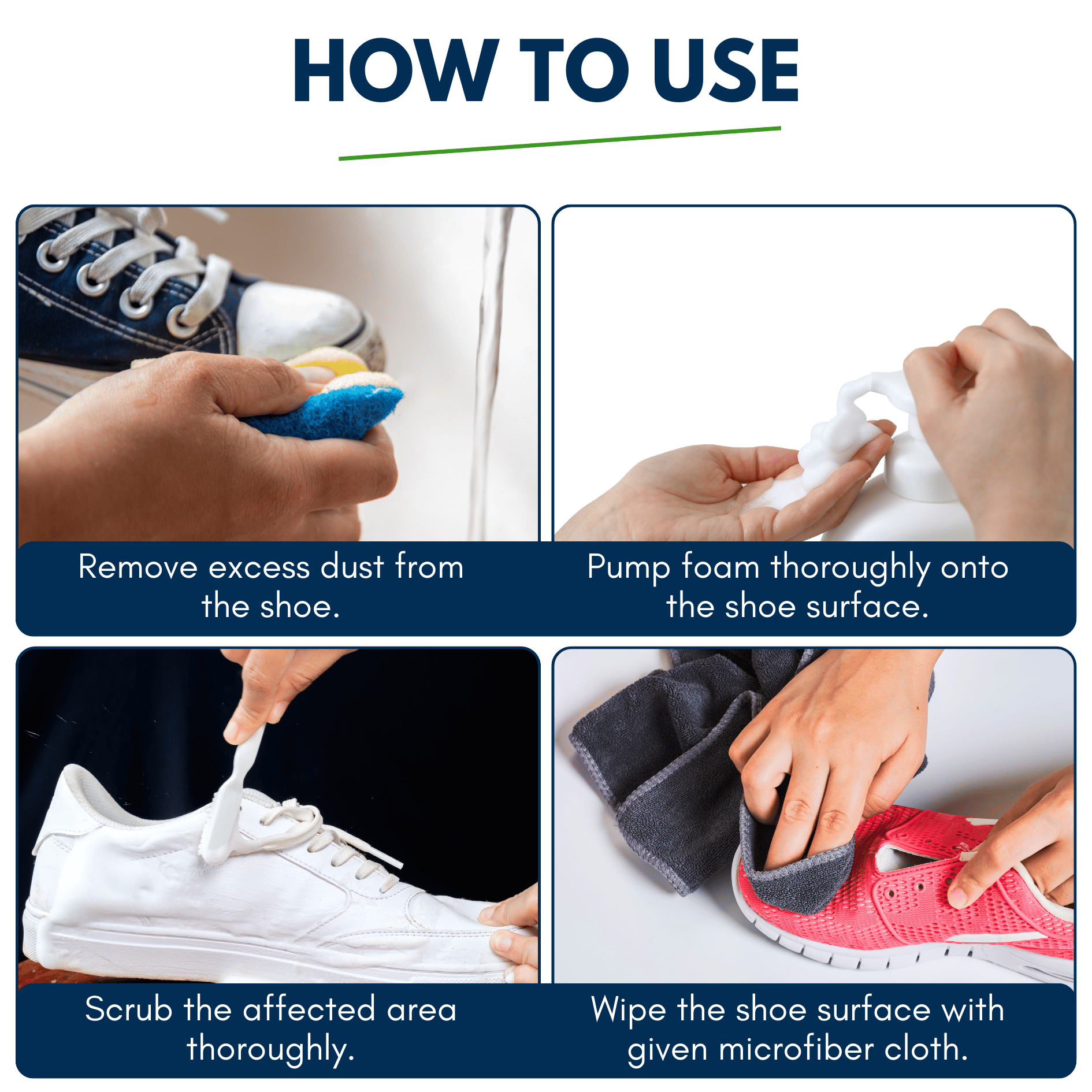 QUICLEAN™ Sneaker Cleaner Foaming Solution with Silicon Bristle Brush- 100ml