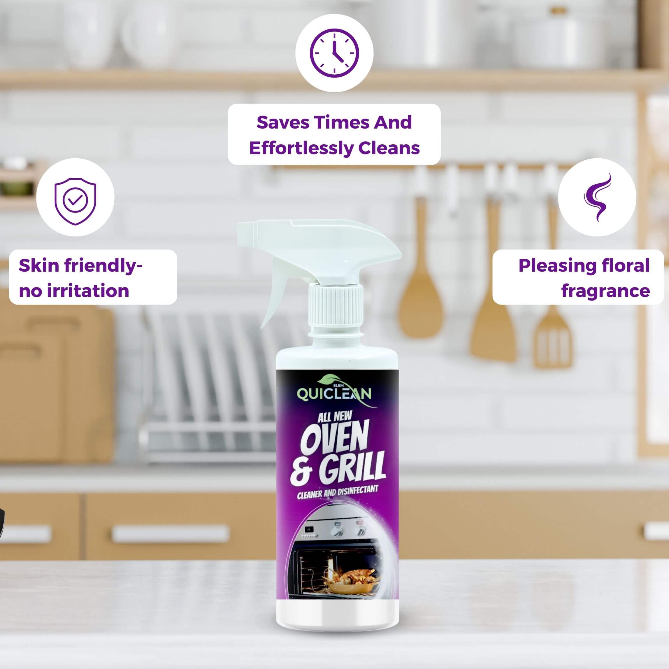 Quiclean™ All new Oven & grill cleaner and disinfectant spray - 500 ml