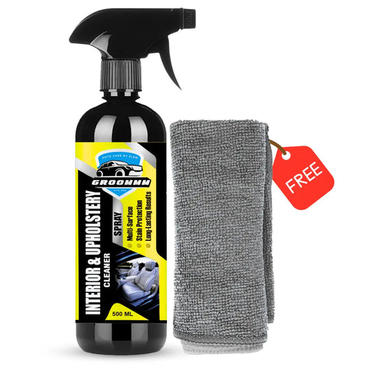 GROOMMM™ Interior and Upholstery Cleaner 500ml for Car with MicroFiber Cloth