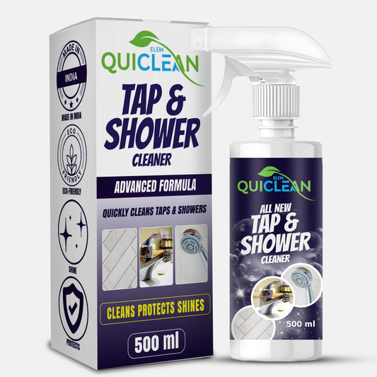 Quiclean Tap & Shower Cleaner for Bathroom Fittings, Tiles and Kitchen 500ML | lime scale remover  | hard water stain remover for Taps, Showers & Tiles | Pack of 1