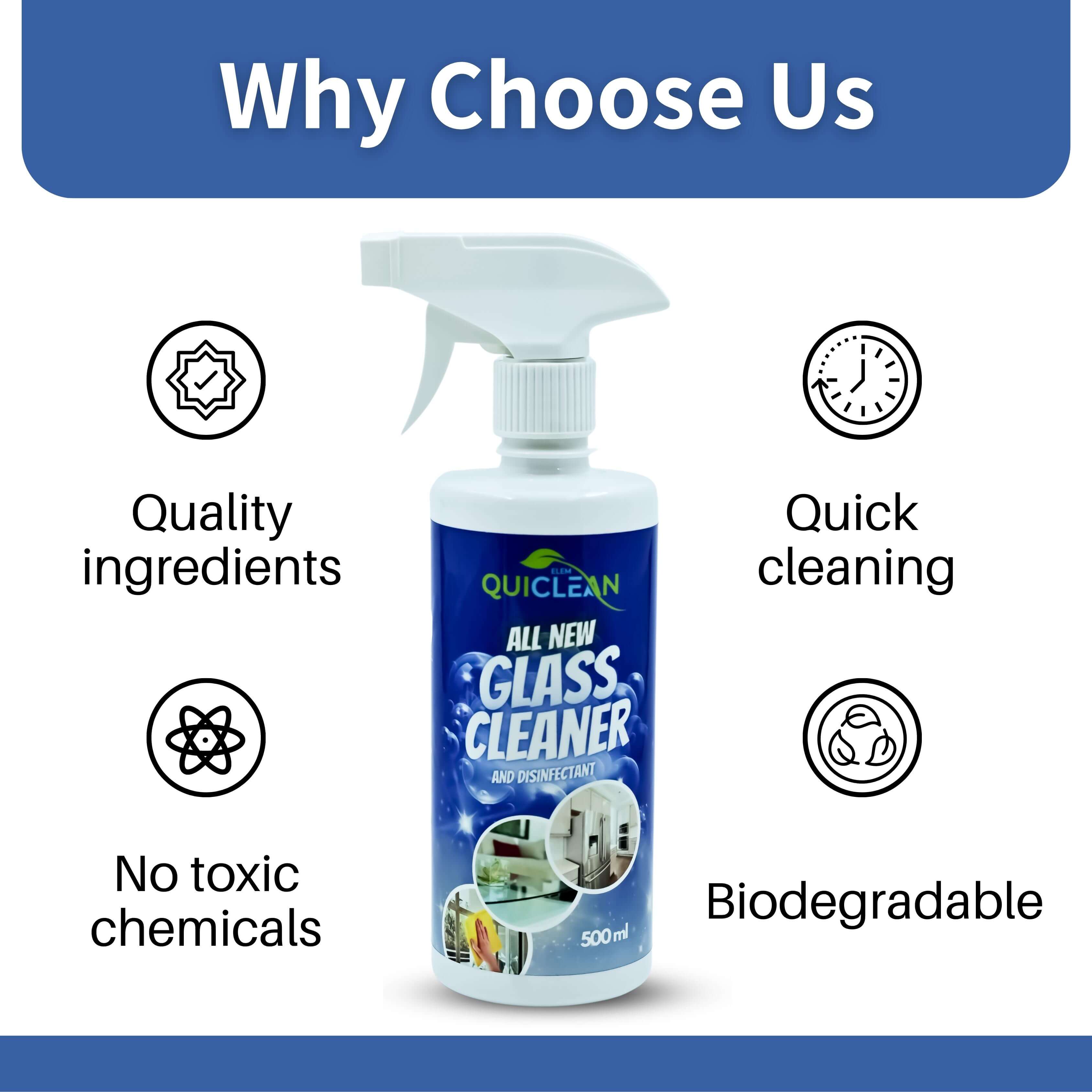 QUICLEAN™ Glass Cleaner Spray  - 500ml